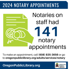 Notaries on staff had 141 notary appointments